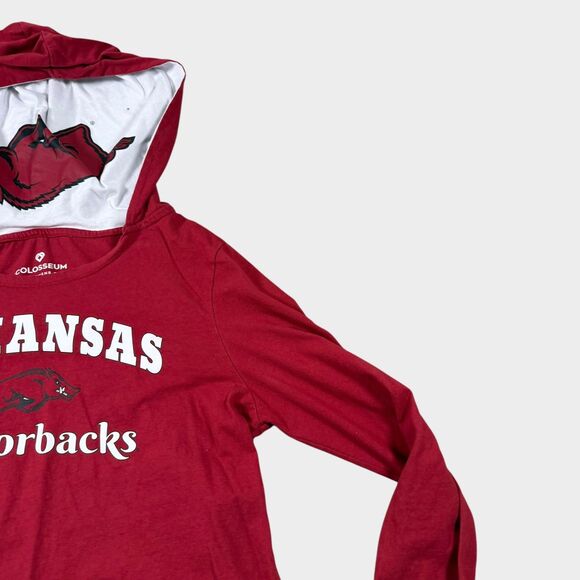 Colosseum Arkansas Razorbacks Womens Medium Red Pullover Hoodie Sweatshirt NCAA - Picture 3 of 8